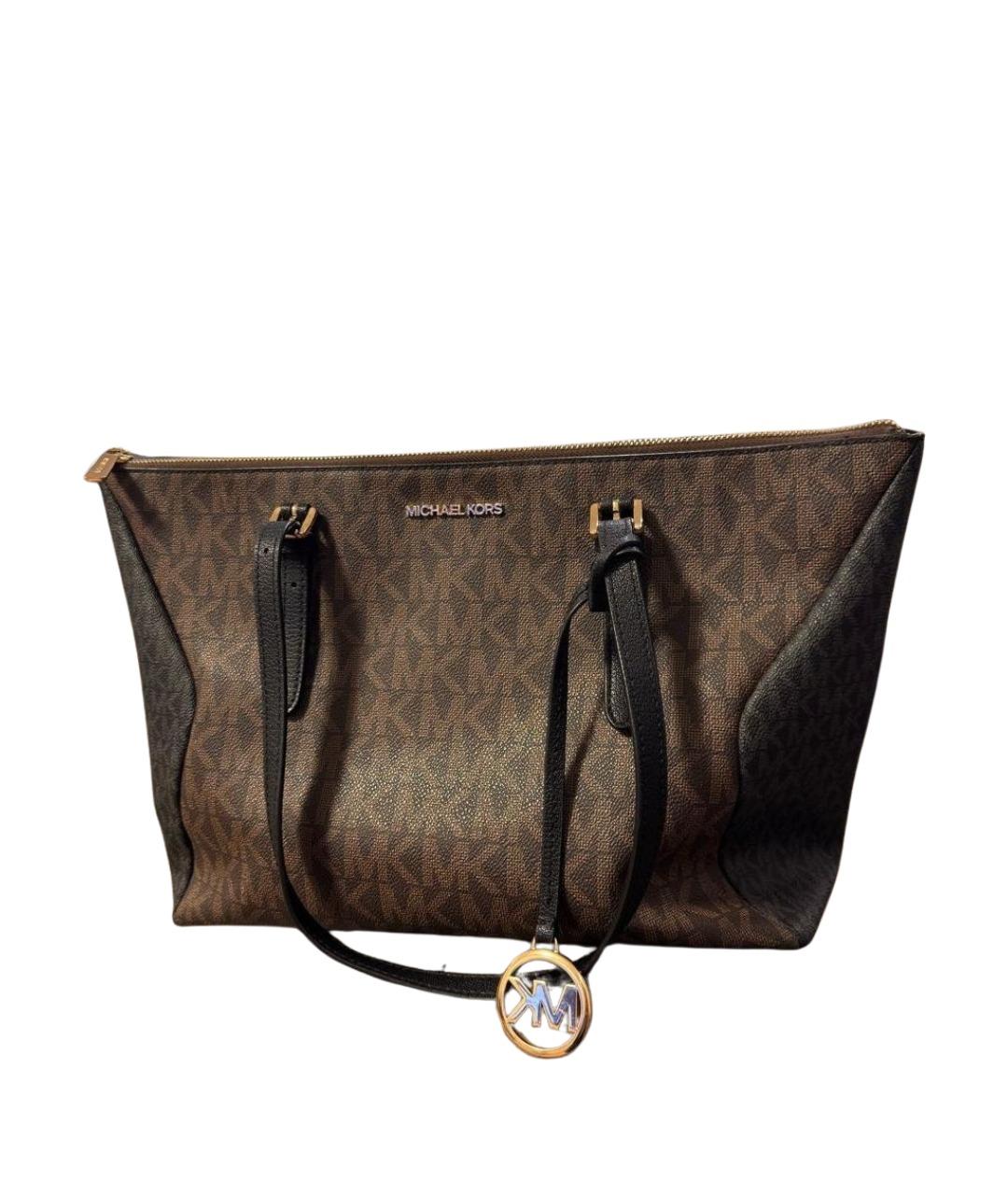 MICHAEL KORS Коричневая сумка тоут из канвы, фото 1