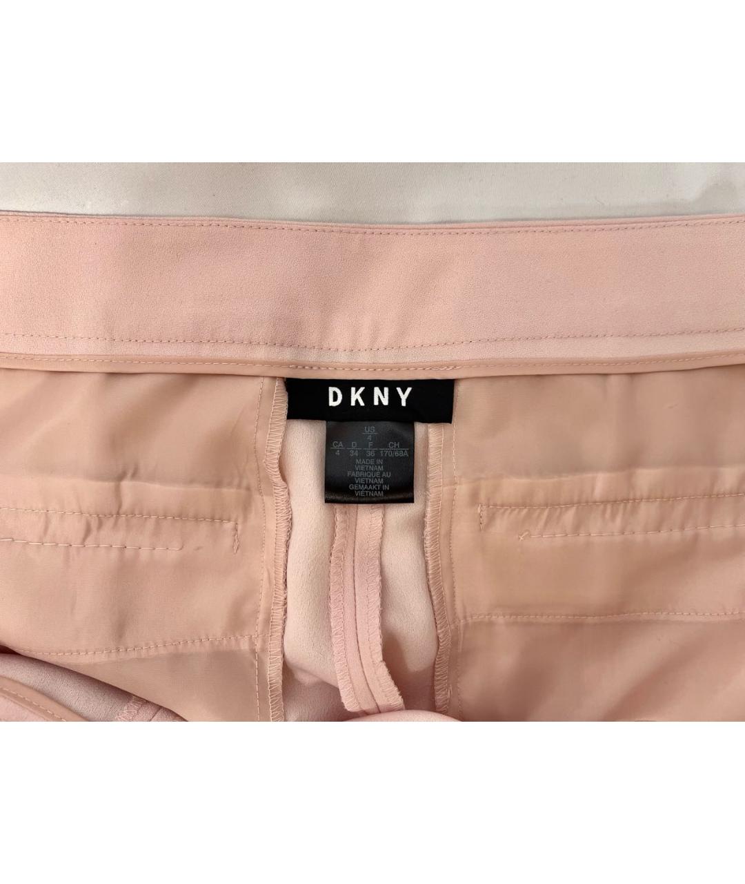 DKNY Розовые вискозные прямые брюки, фото 5