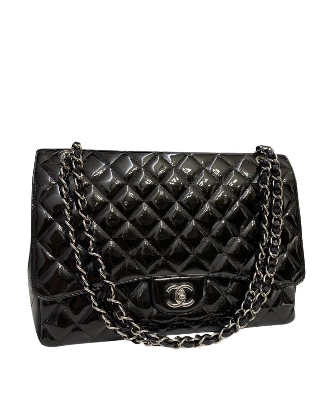 CHANEL Черная сумка через плечо из лакированной кожи, фото 1