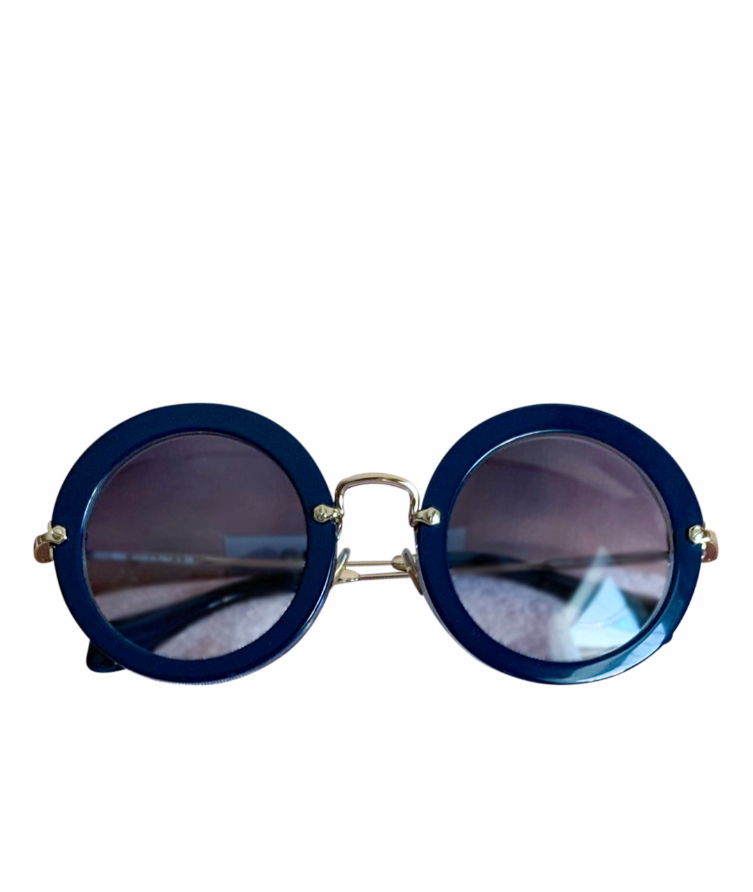 MIU MIU Синие пластиковые солнцезащитные очки, фото 1