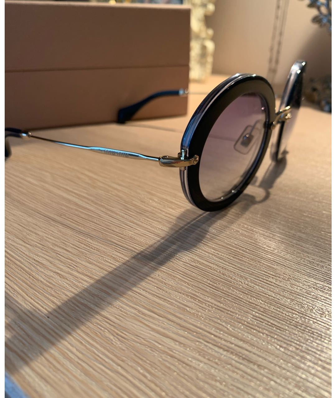 MIU MIU Синие пластиковые солнцезащитные очки, фото 2