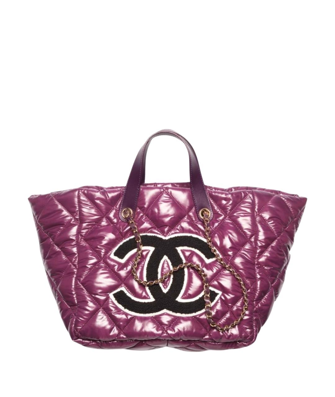 CHANEL Фиолетовая нейлоновая сумка тоут, фото 1