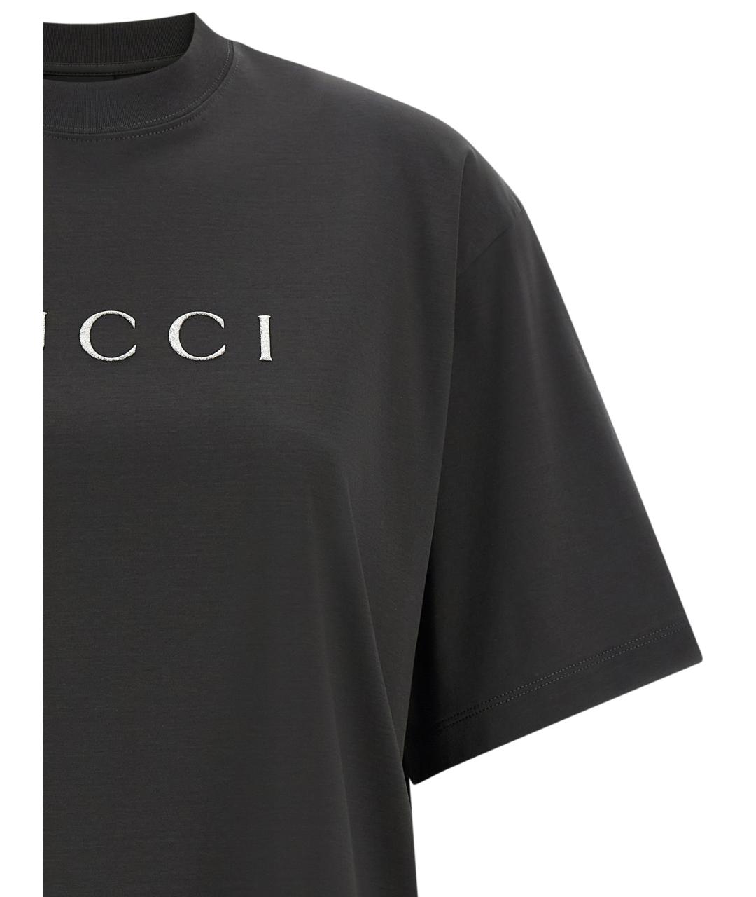 GUCCI Серая хлопковая футболка, фото 3