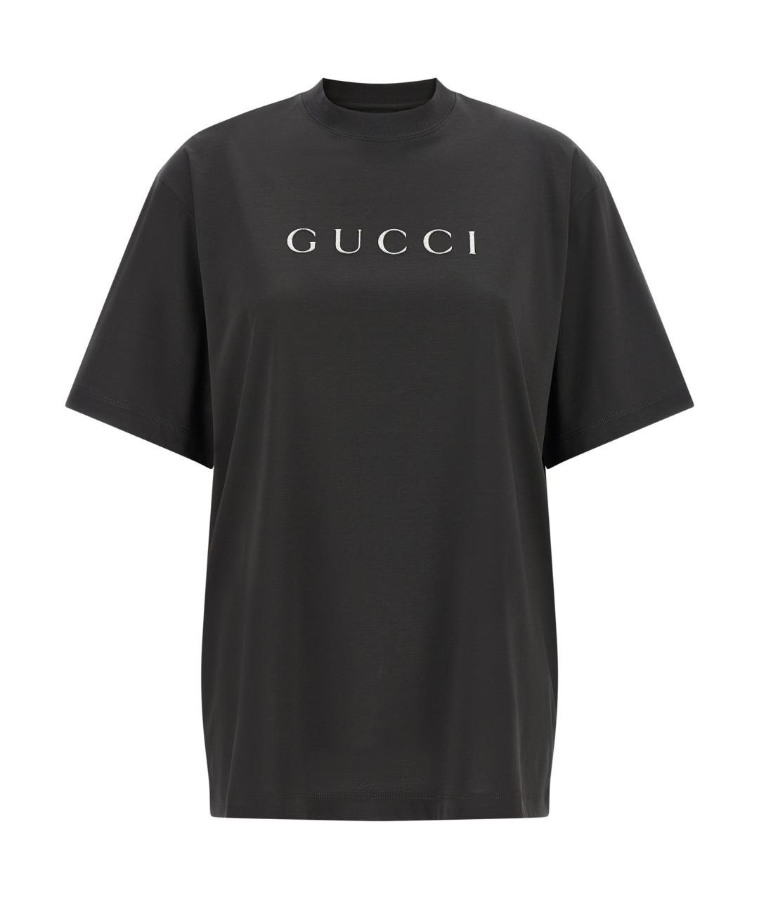 GUCCI Серая хлопковая футболка, фото 1