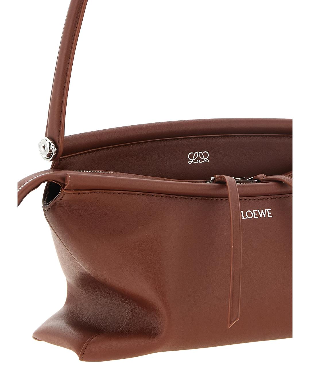 LOEWE Коричневая кожаная сумка через плечо, фото 3