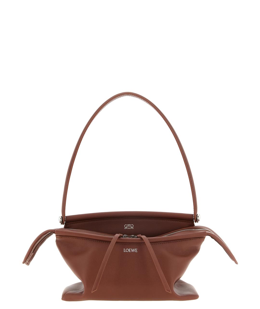 LOEWE Коричневая кожаная сумка через плечо, фото 1