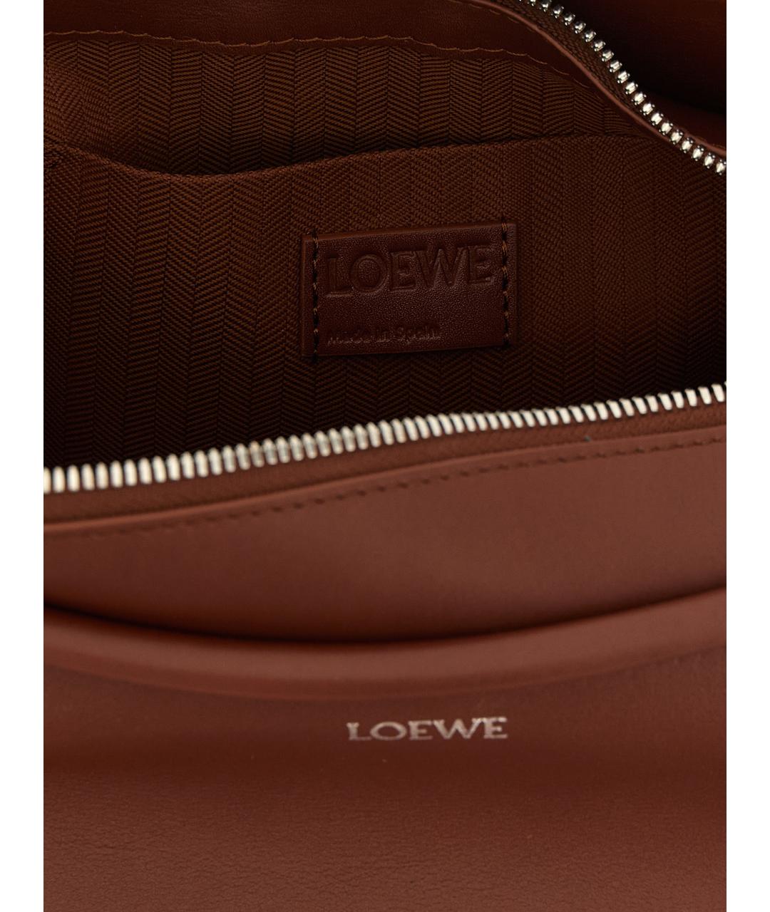 LOEWE Коричневая кожаная сумка через плечо, фото 4