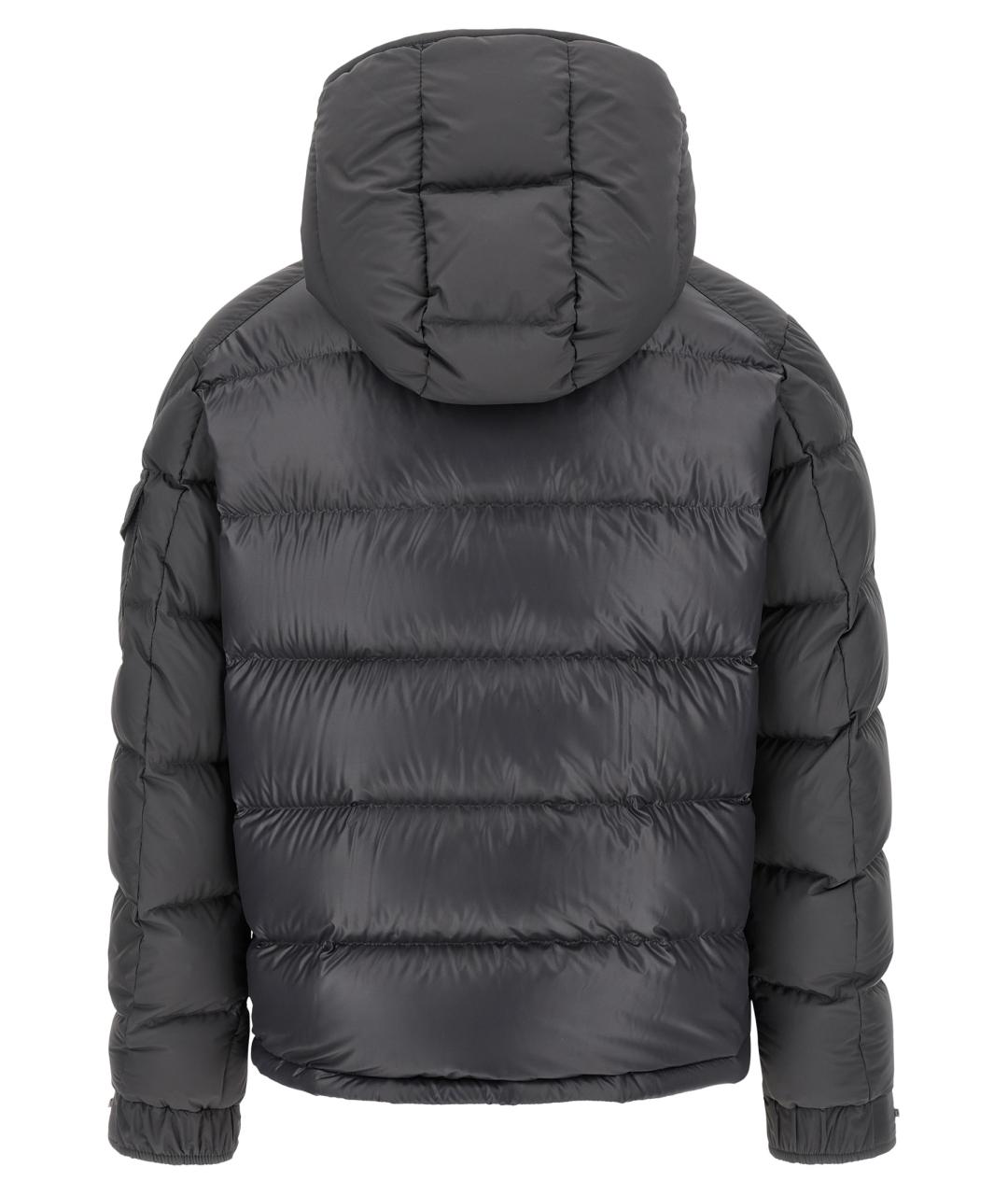 MONCLER Серый полиамидовый пуховик, фото 3