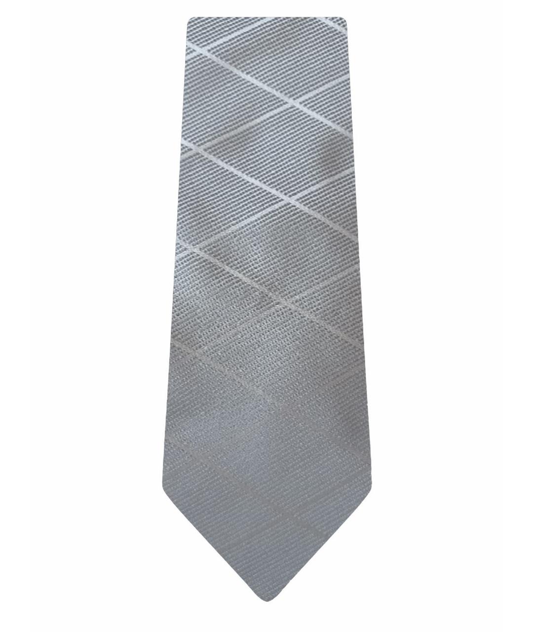 ARMANI COLLEZIONI Серый шелковый галстук, фото 1