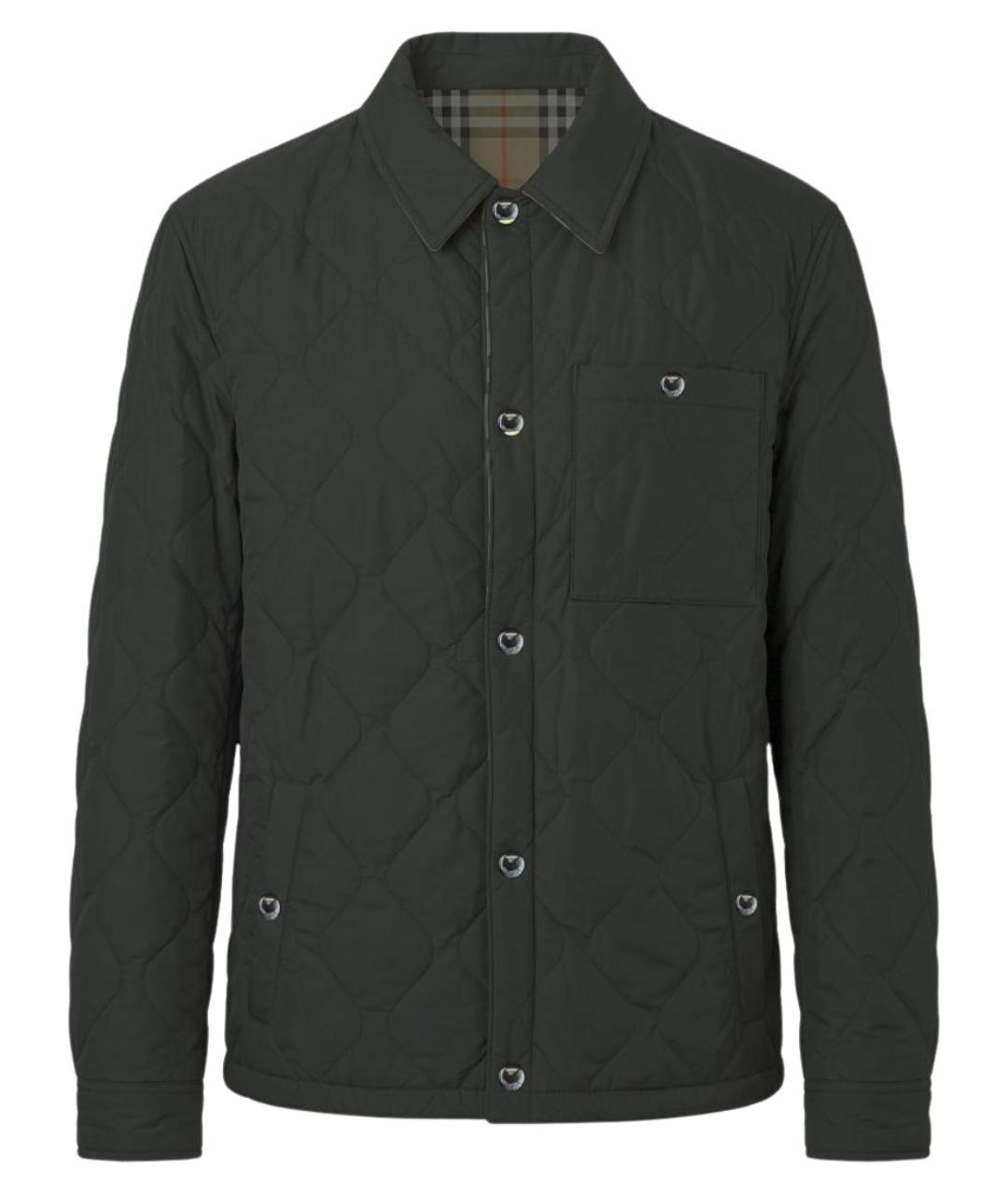 BURBERRY Зеленая полиамидовая куртка, фото 1