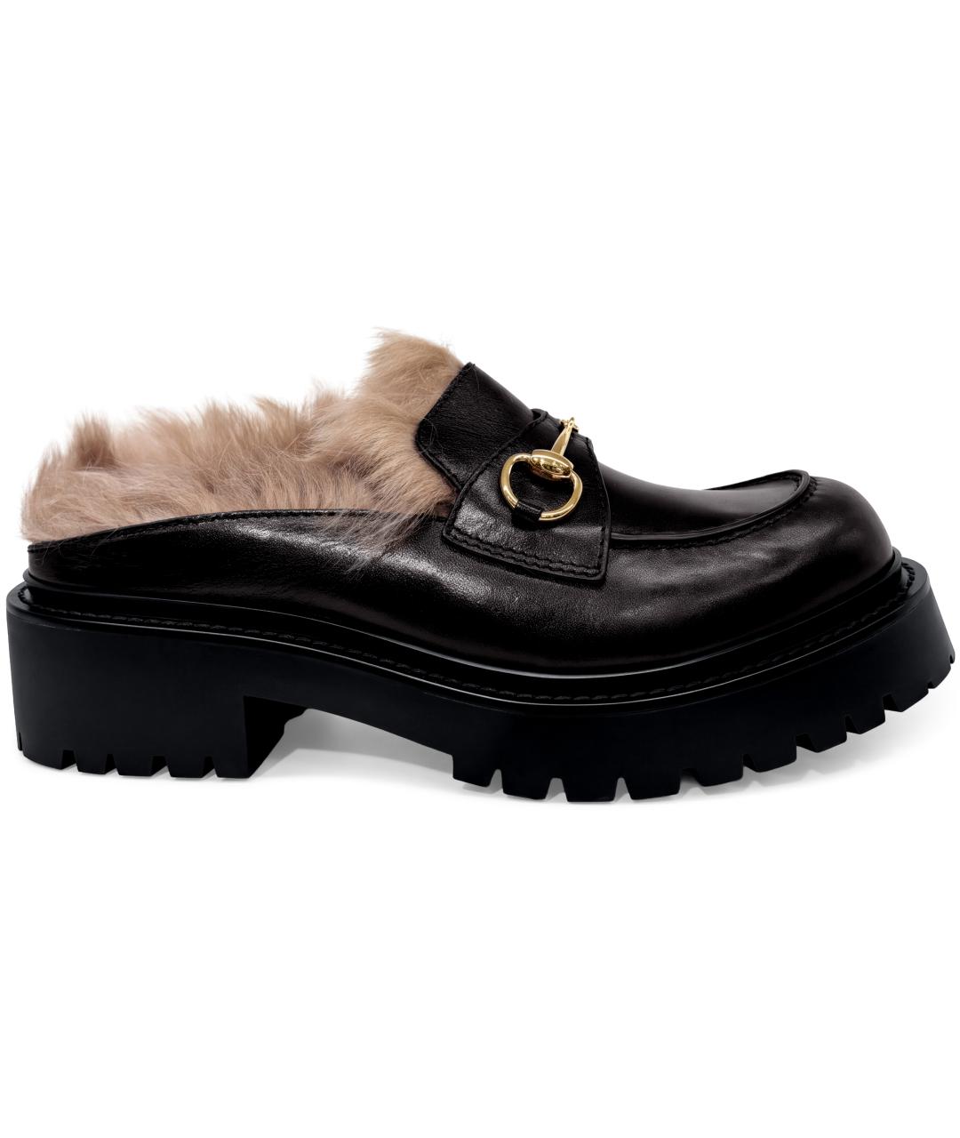 GUCCI Черные кожаные мюли, фото 2