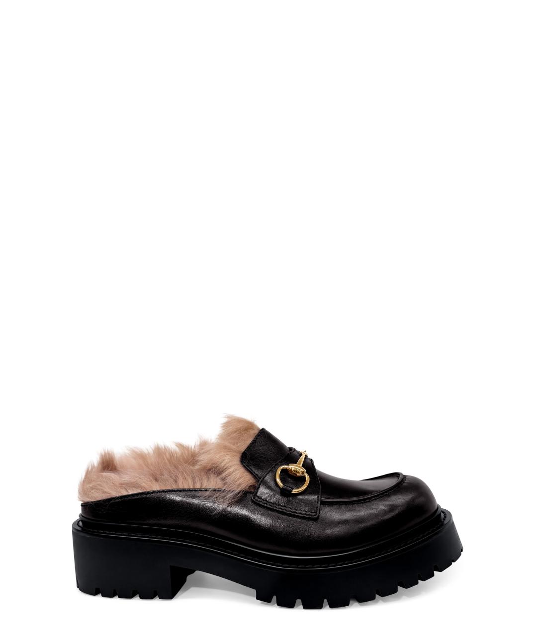 GUCCI Черные кожаные мюли, фото 5