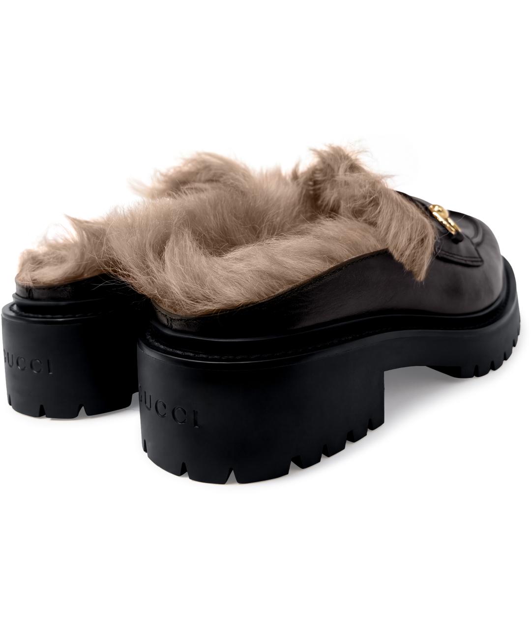 GUCCI Черные кожаные мюли, фото 4