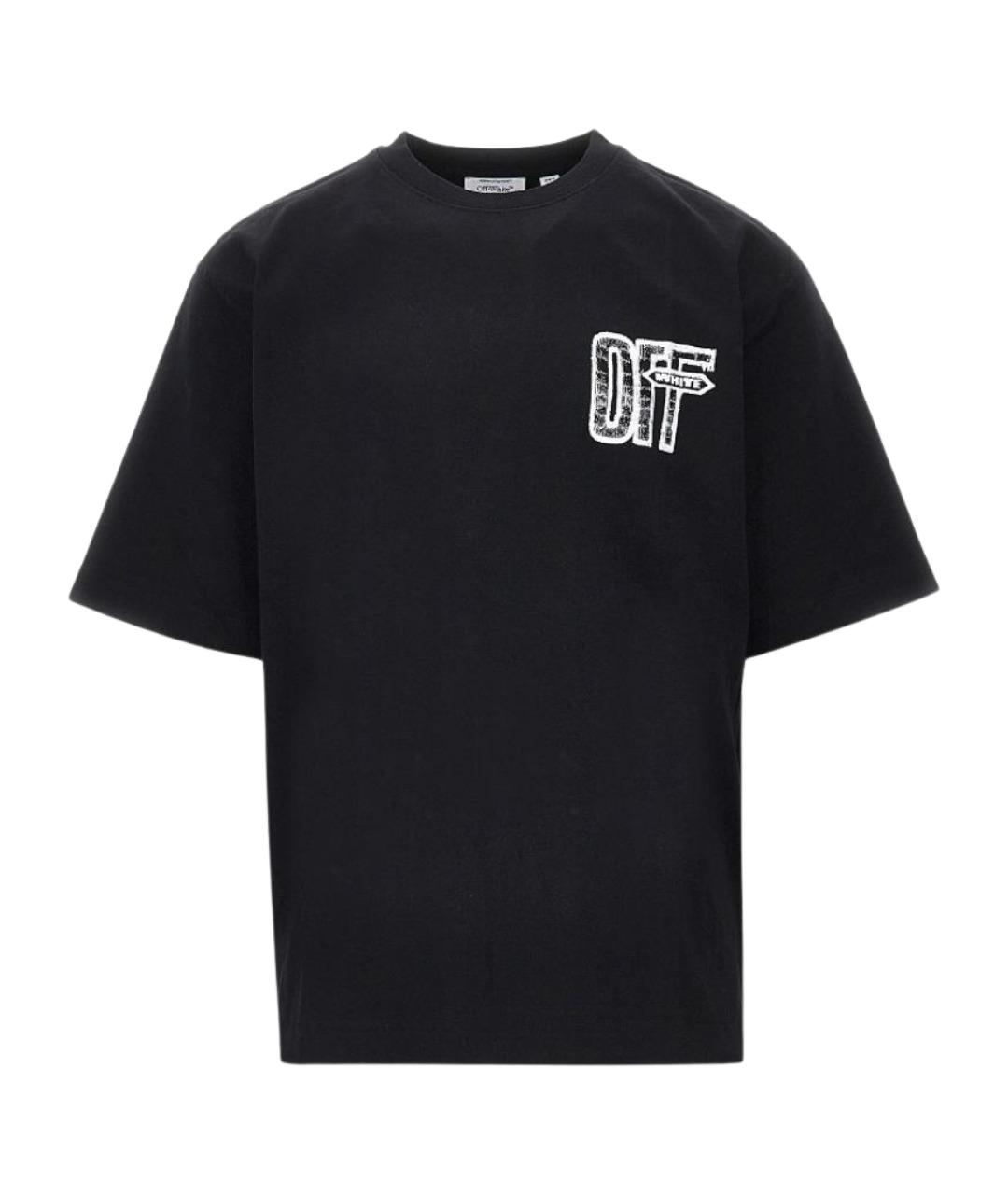 OFF-WHITE Черная хлопковая футболка, фото 1