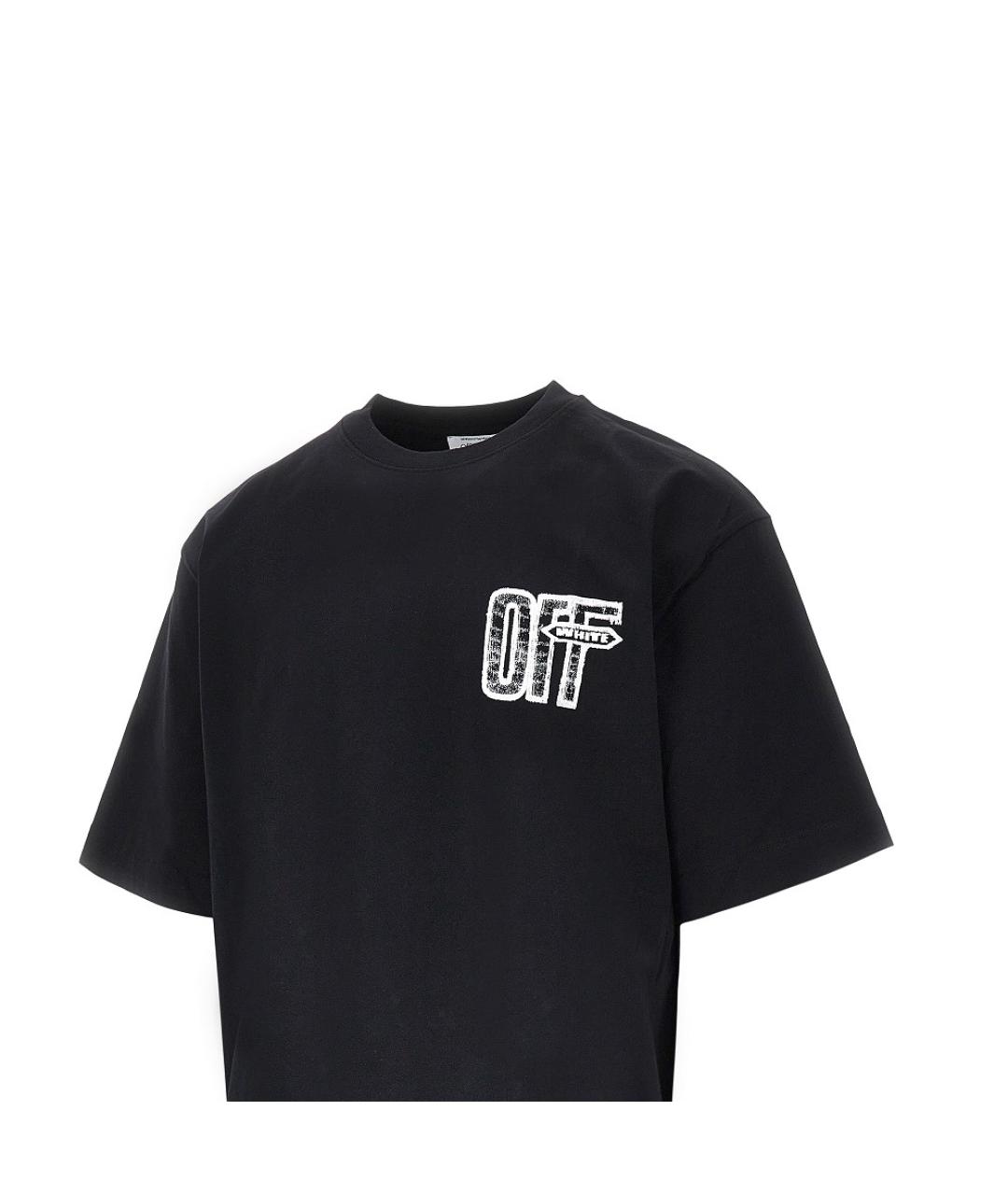OFF-WHITE Черная хлопковая футболка, фото 2