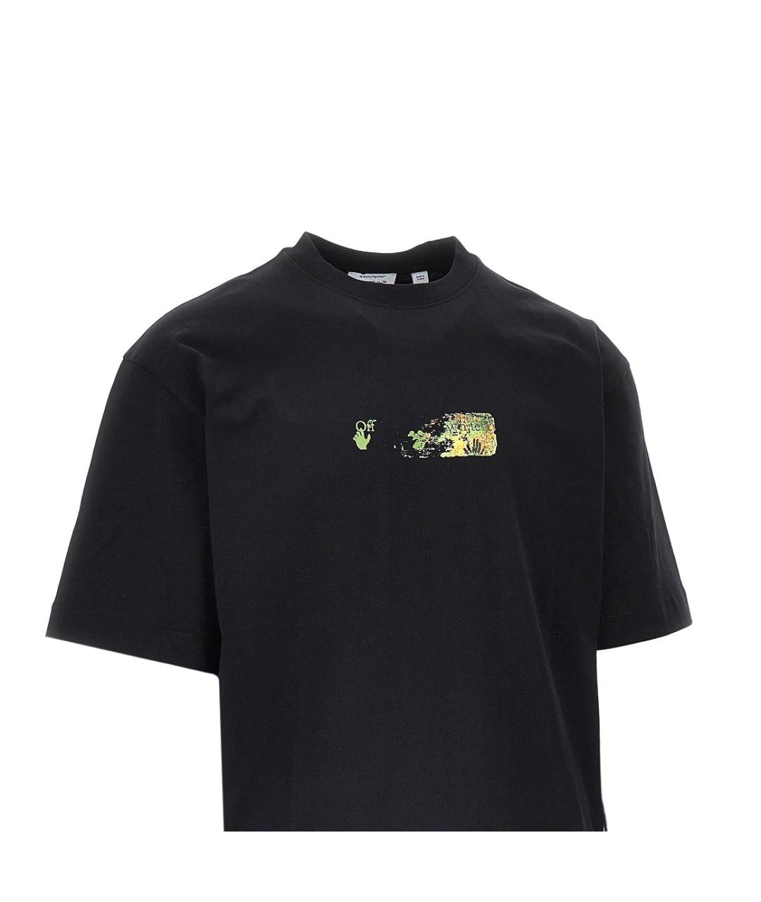 OFF-WHITE Черная хлопковая футболка, фото 2