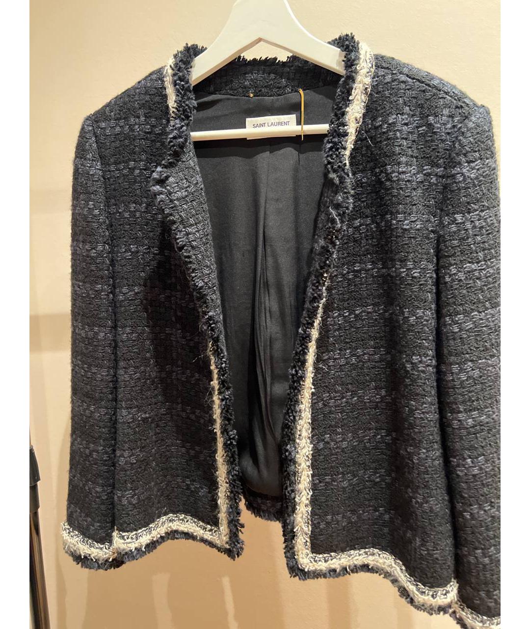 SAINT LAURENT Черный шерстяной жакет/пиджак, фото 2