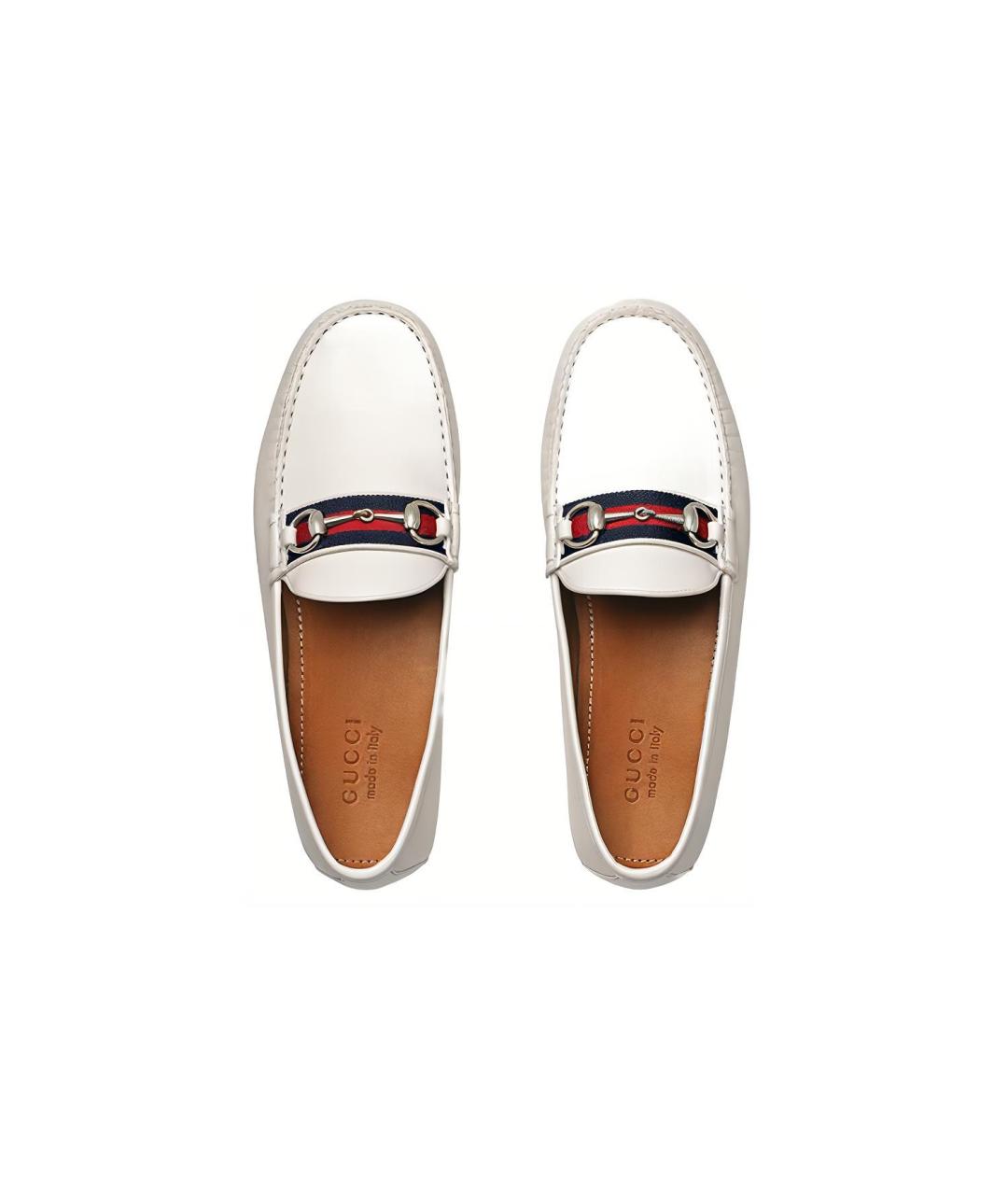 GUCCI Белые кожаные мокасины, фото 3
