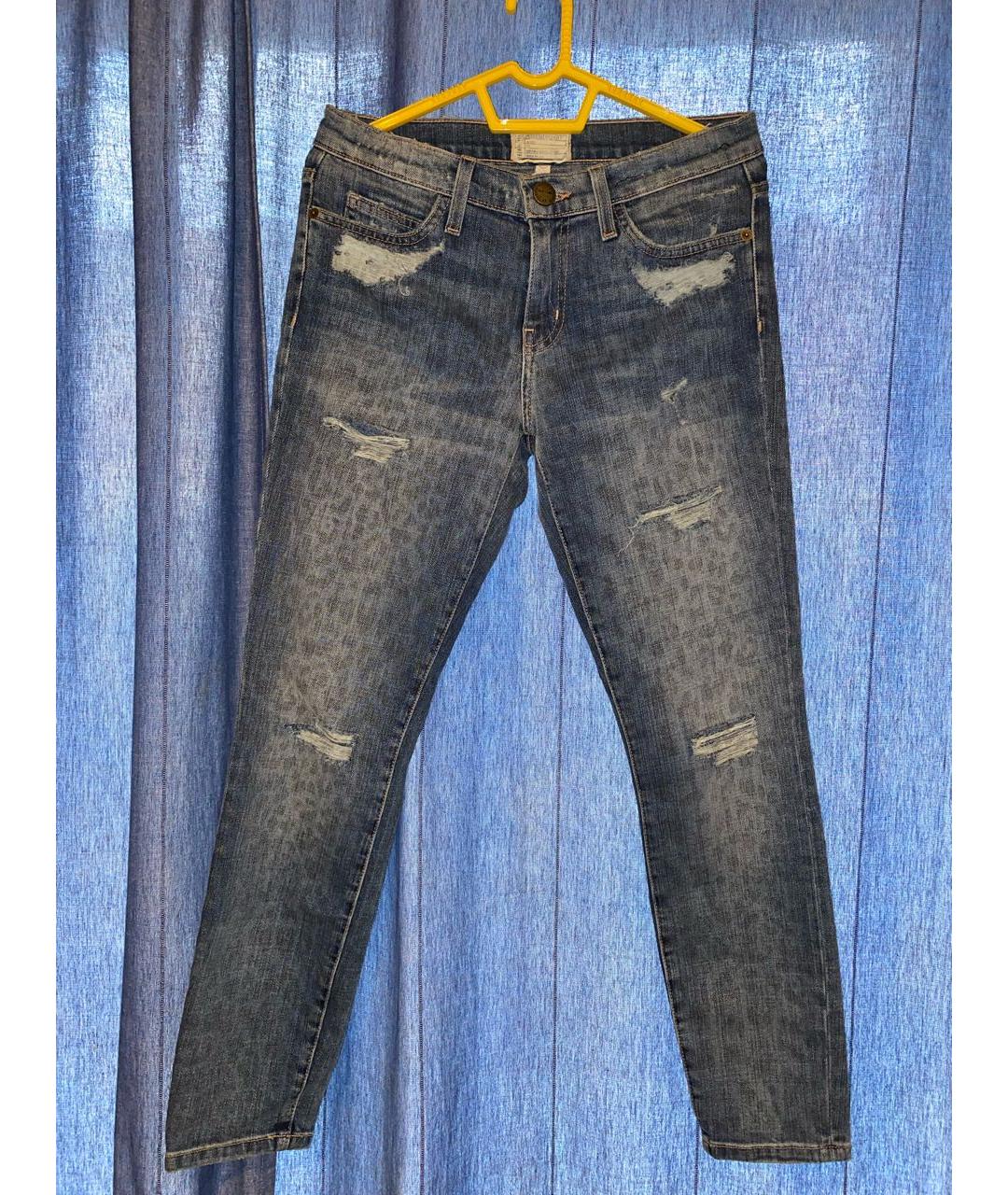 CURRENT/ELLIOTT Голубые хлопко-полиэстеровые джинсы слим, фото 5