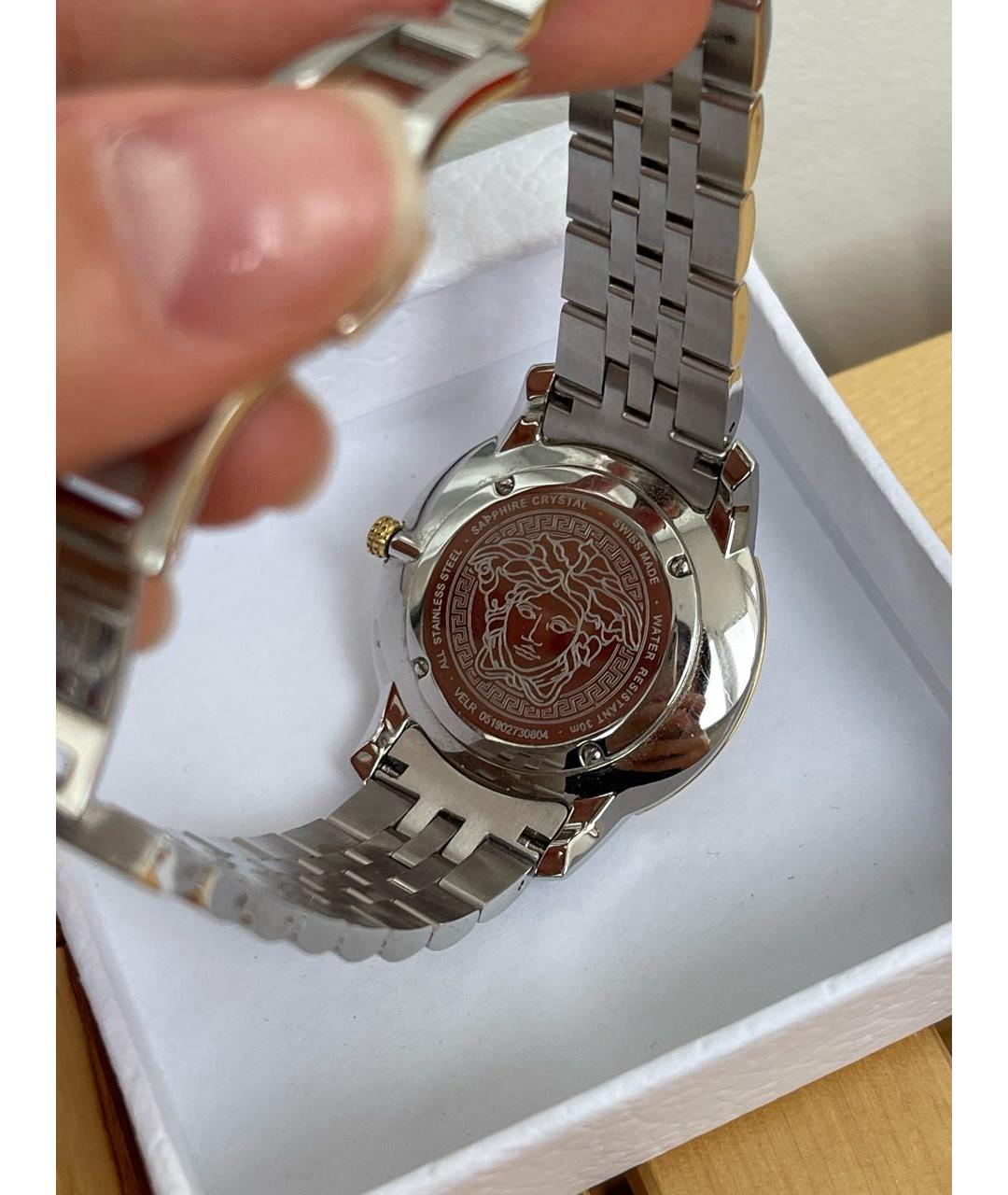 VERSACE Серебряные позолоченные часы, фото 5