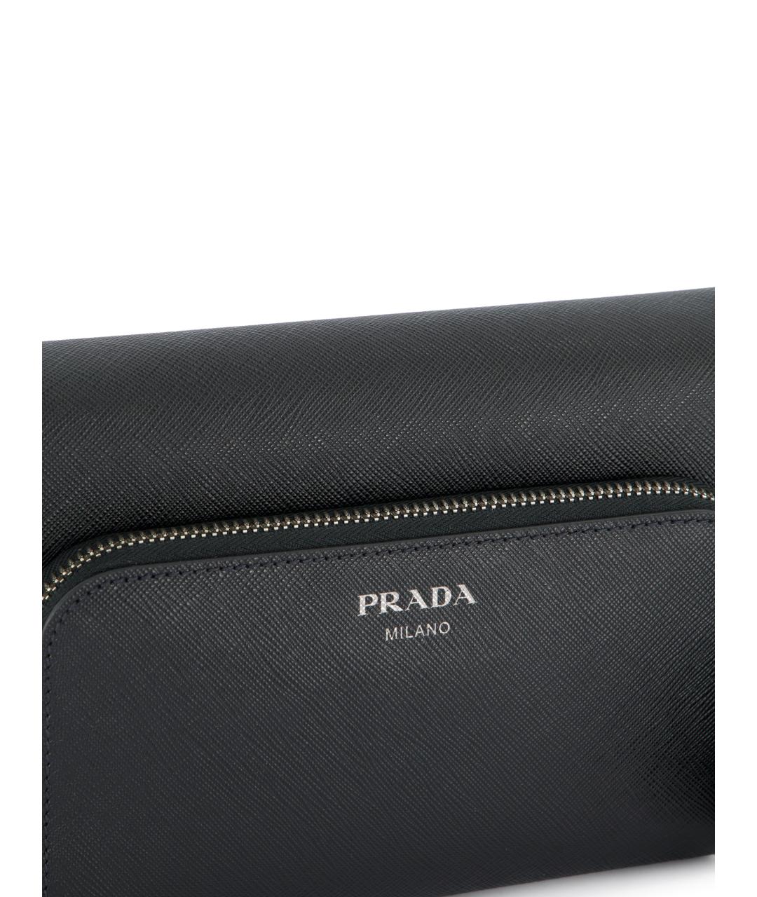 PRADA Черная кожаная сумка на плечо, фото 4