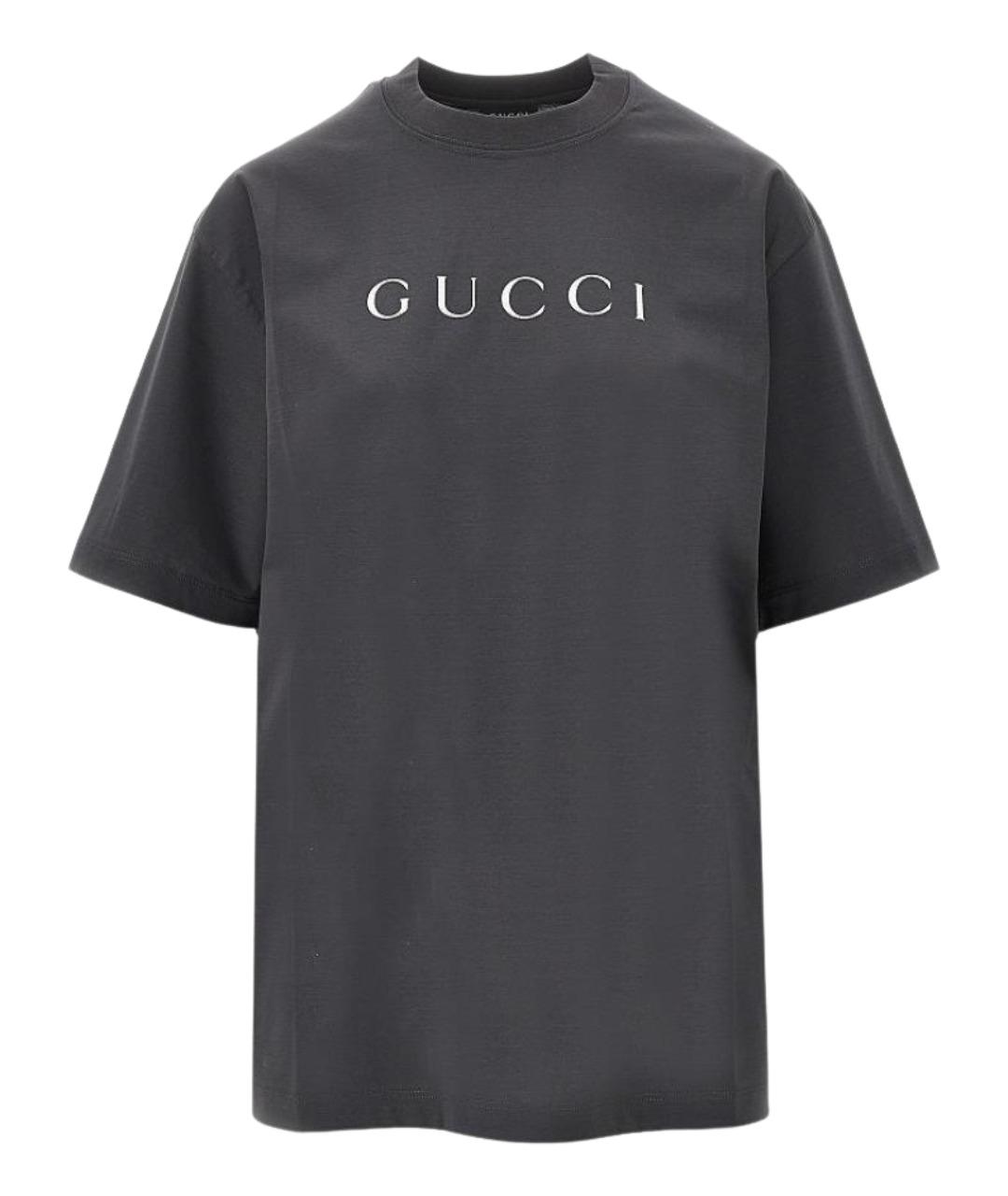 GUCCI Черная хлопковая футболка, фото 1