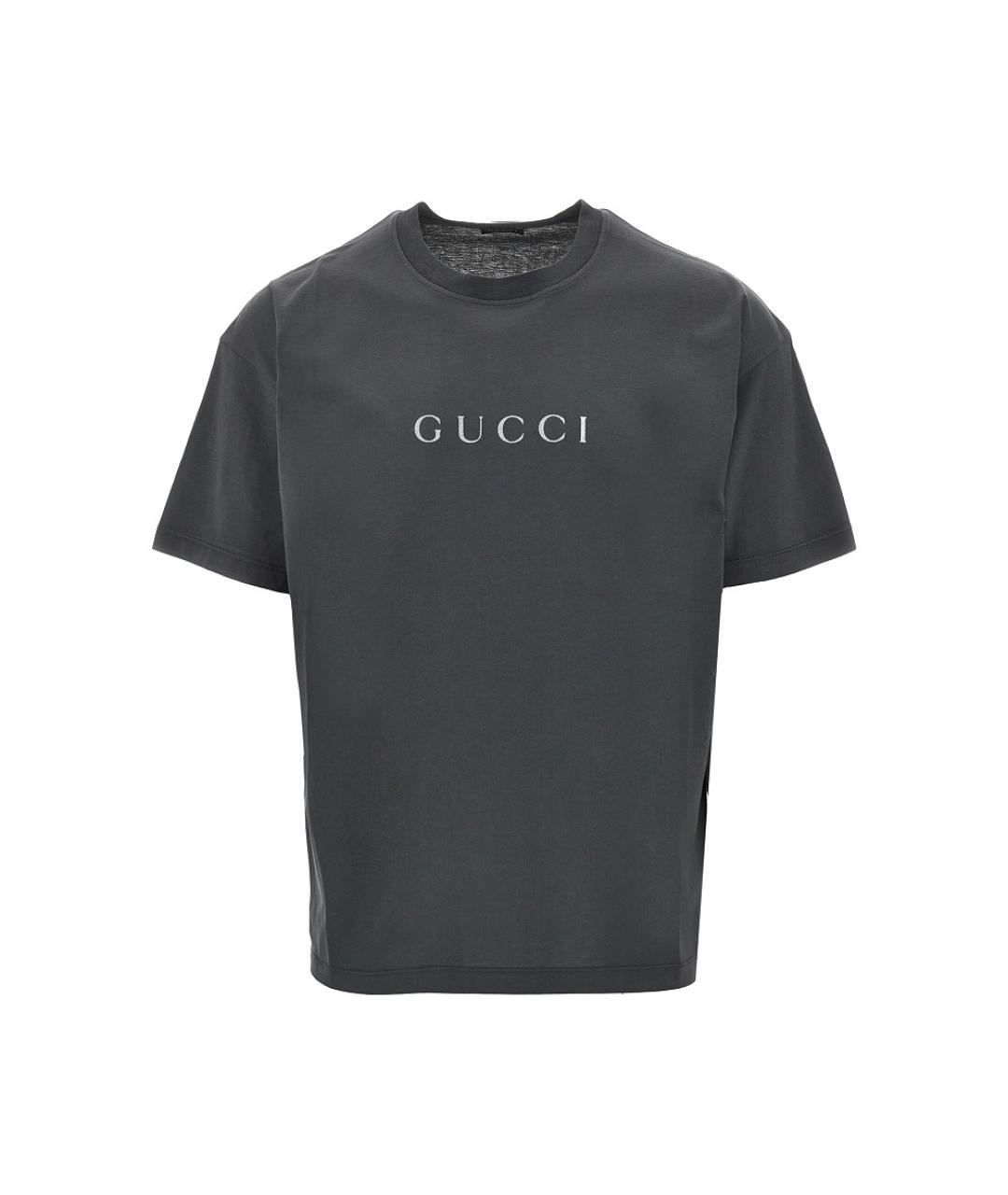 GUCCI Серая хлопковая футболка, фото 4