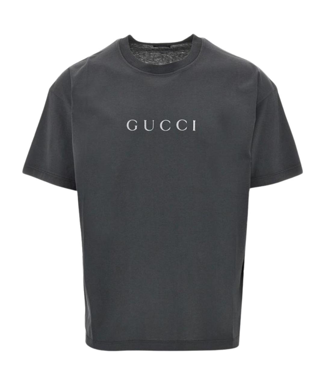 GUCCI Серая хлопковая футболка, фото 1