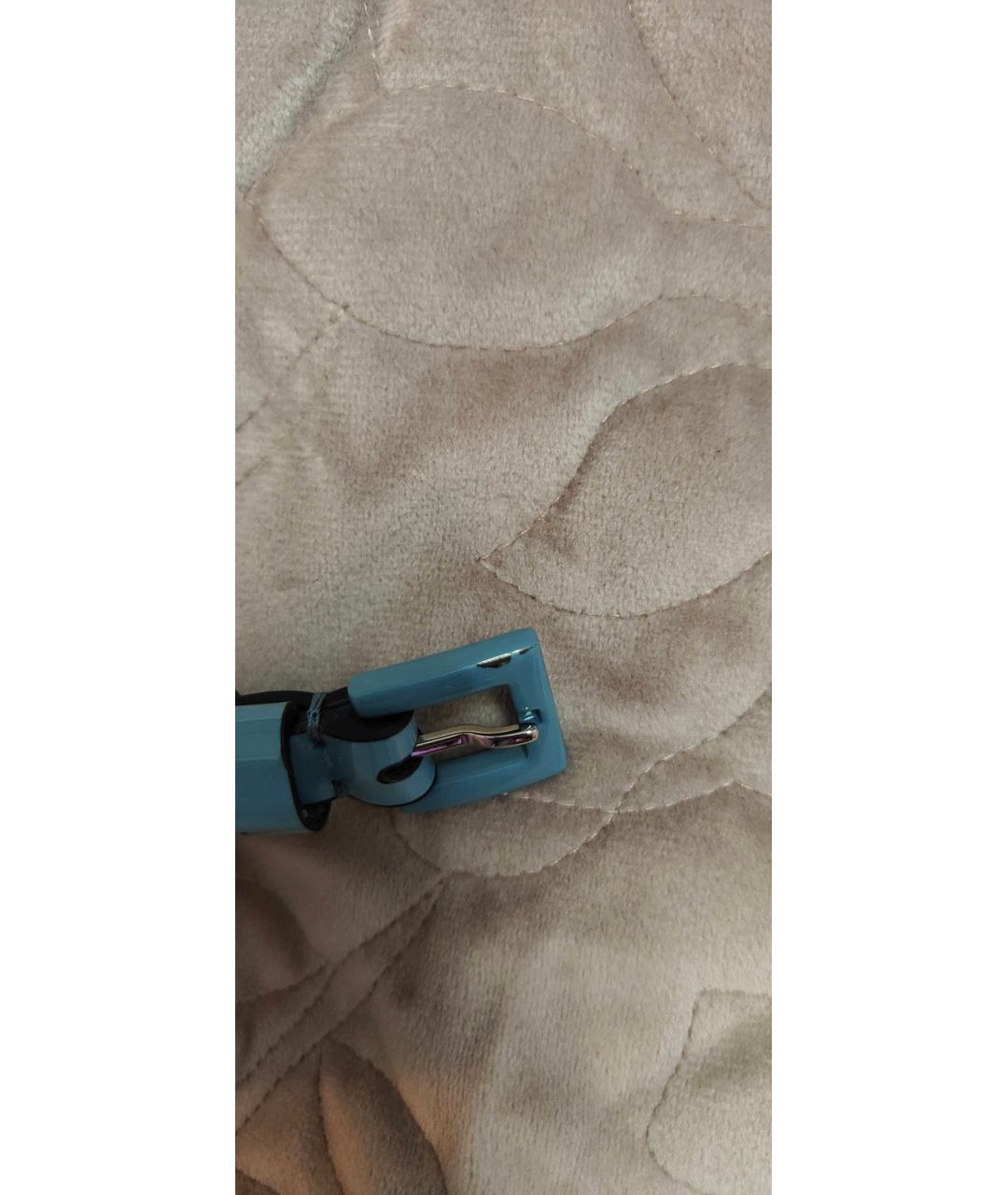VALENTINO Голубая сумка через плечо из лакированной кожи, фото 8