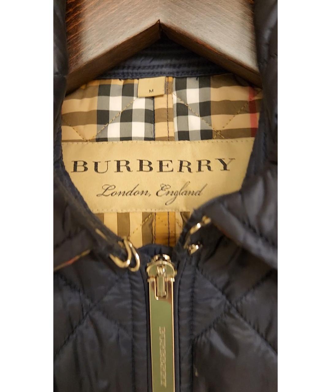 BURBERRY Темно-синяя полиэстеровая куртка, фото 3