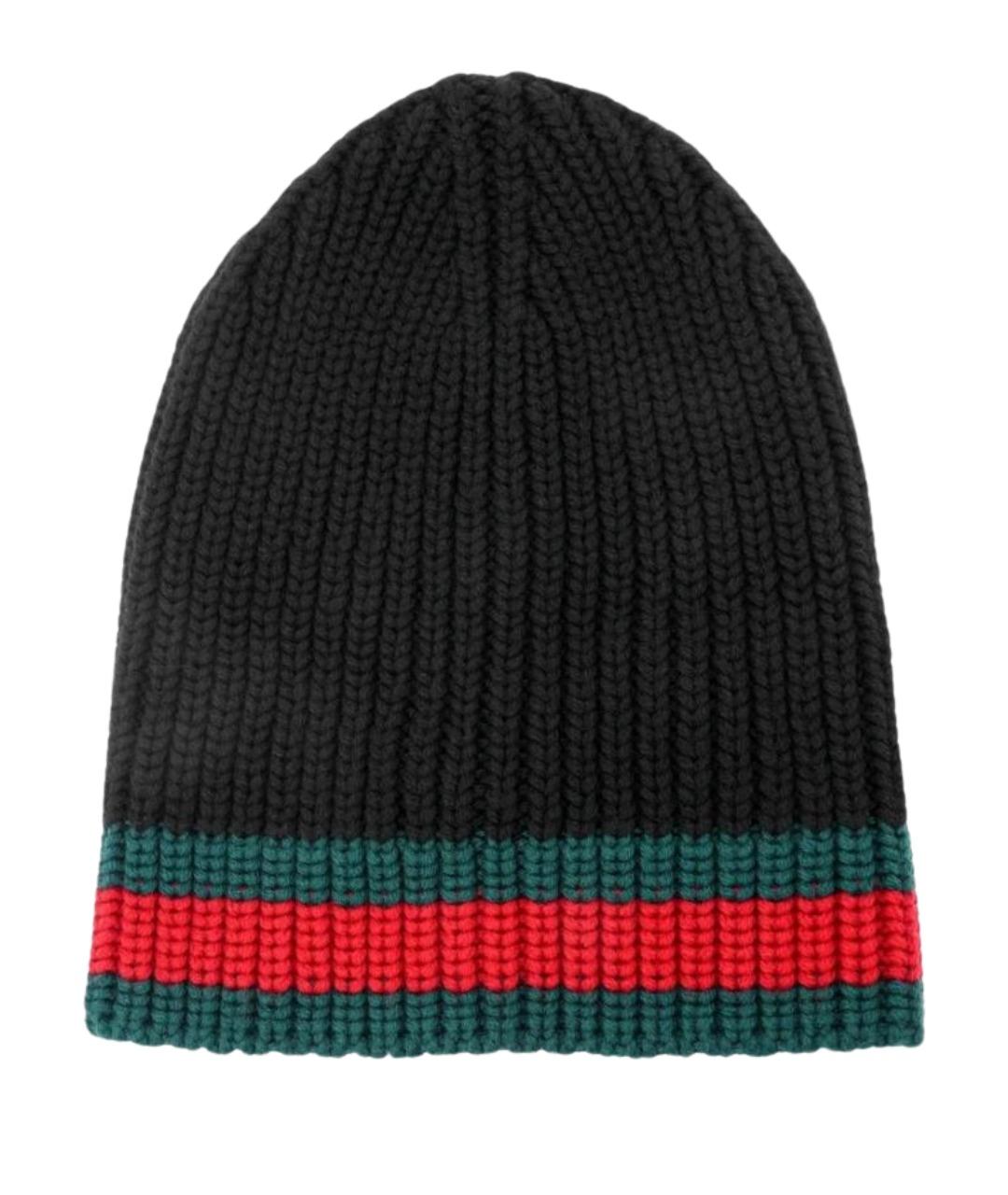 GUCCI Черная шерстяная шапка, фото 1