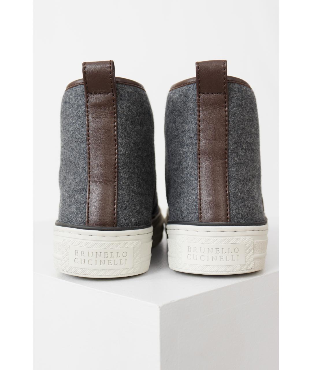 BRUNELLO CUCINELLI Серые текстильные кеды, фото 4