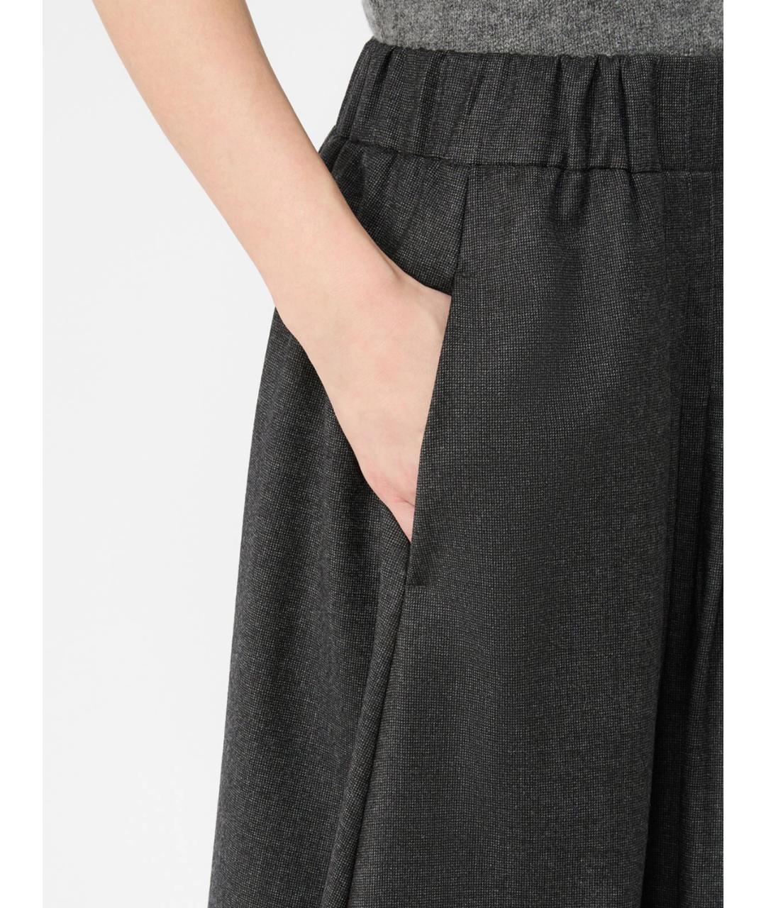 WEEKEND MAX MARA Серая шерстяная юбка макси, фото 5