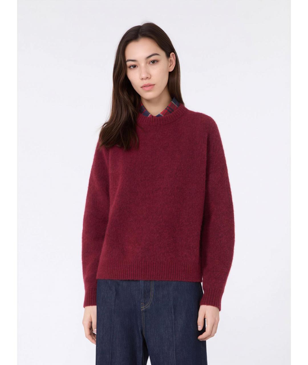 WEEKEND MAX MARA Бордовый шерстяной джемпер / свитер, фото 3