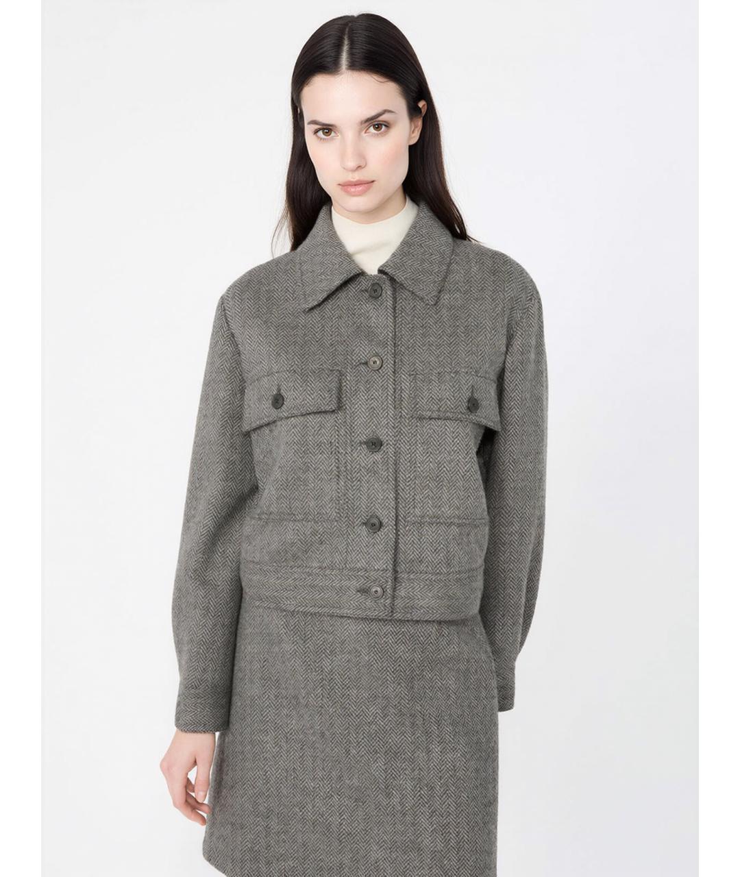WEEKEND MAX MARA Серая шерстяная куртка, фото 5