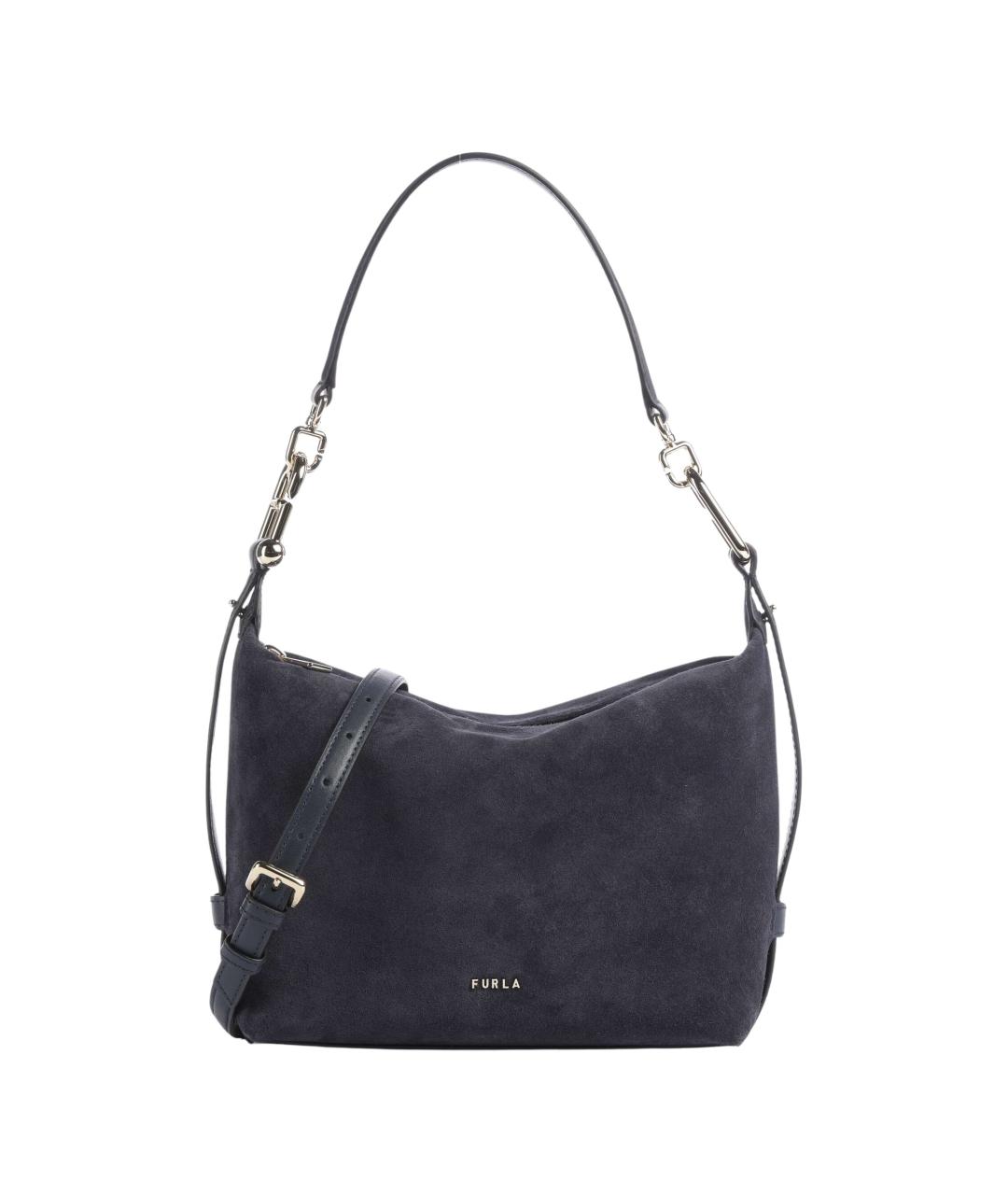 FURLA Антрацитовая замшевая сумка через плечо, фото 4