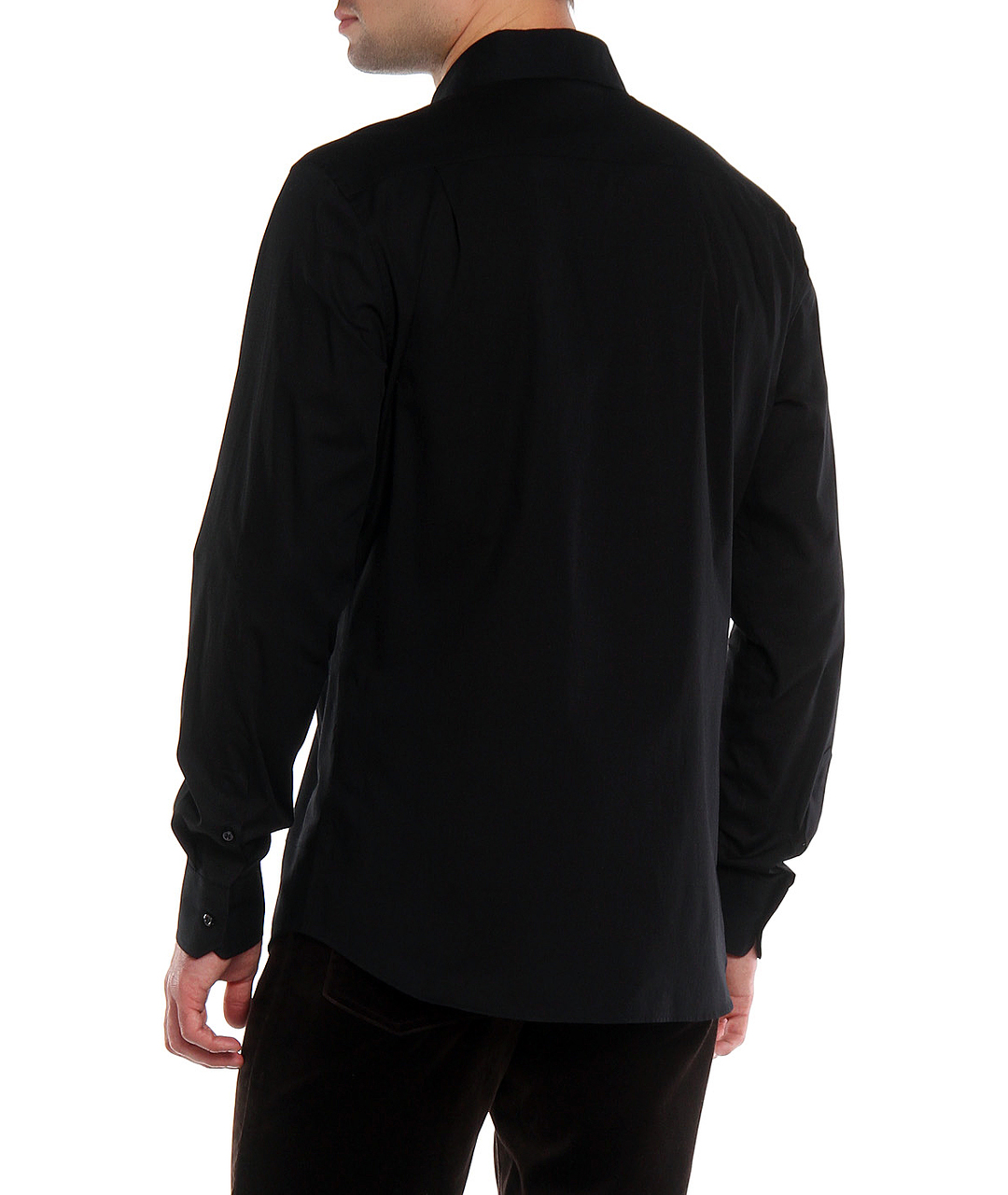 JOHN RICHMOND Черная хлопковая классическая рубашка, фото 2