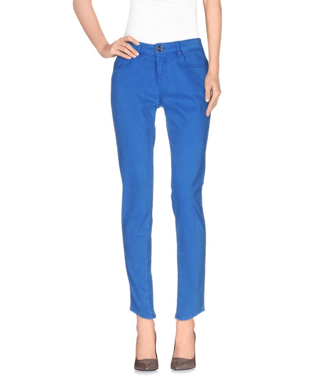 PINKO Синие хлопко-эластановые джинсы слим, фото 6