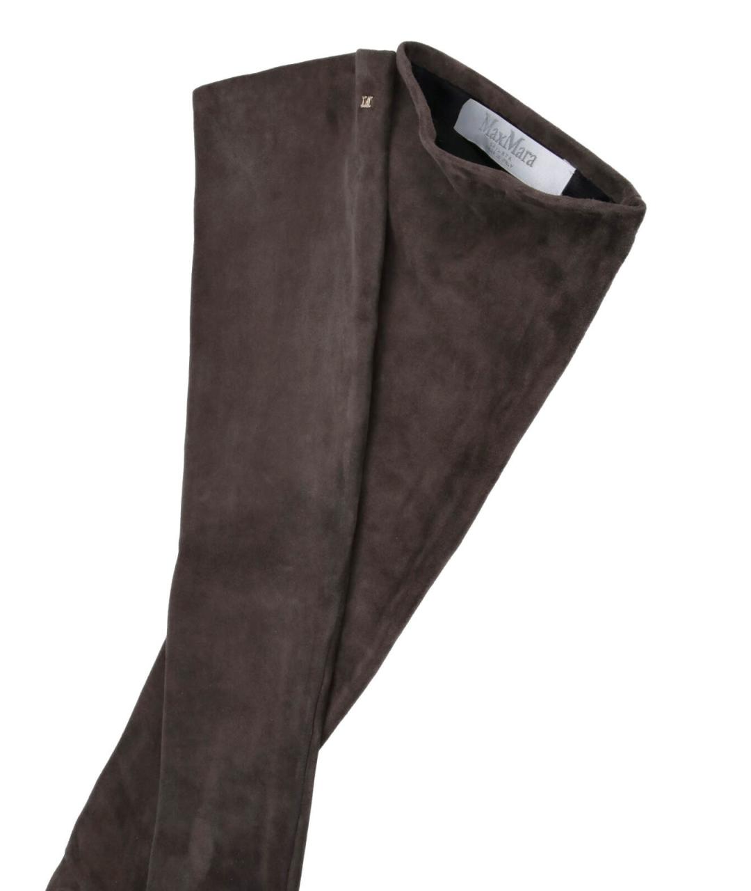 MAX MARA Коричневые кожаные перчатки, фото 3