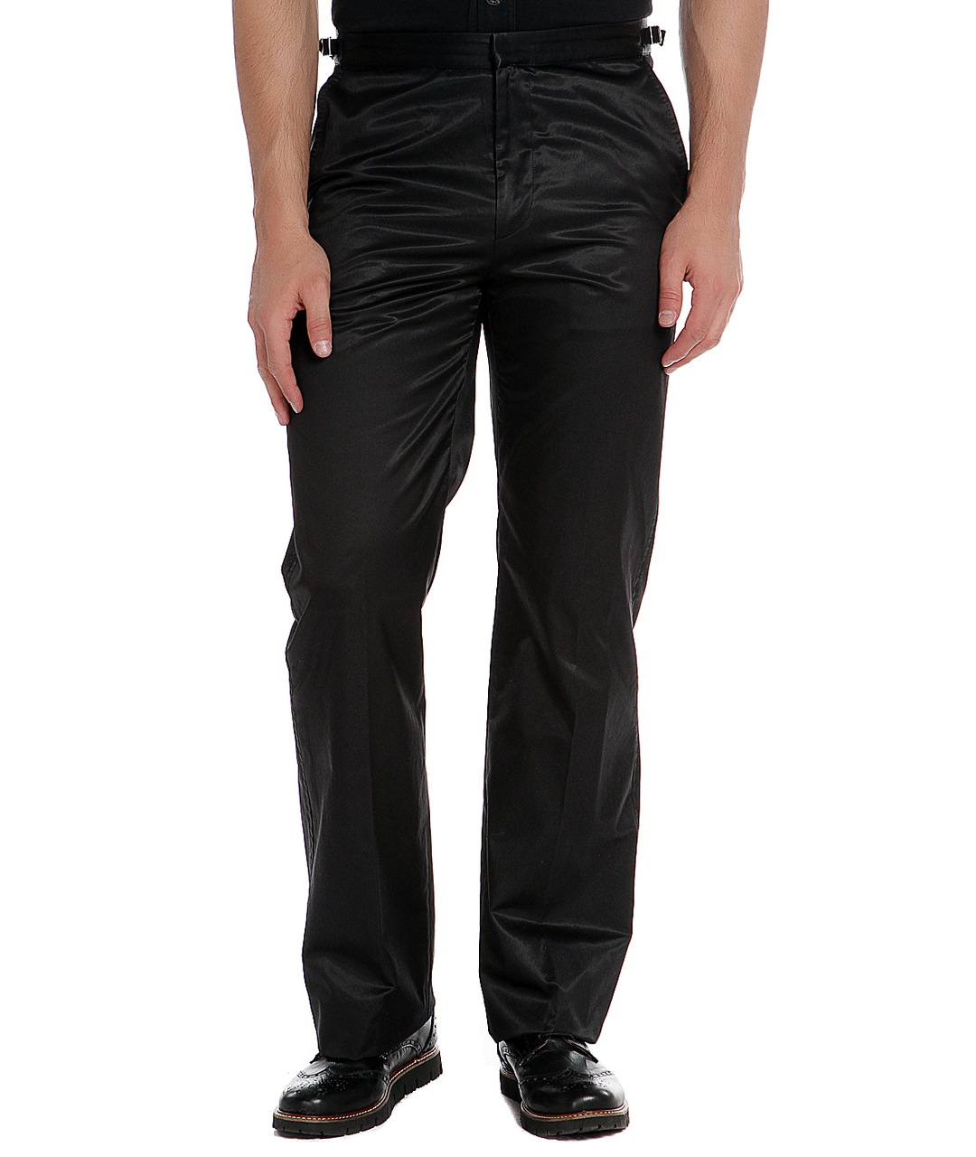 JOHN RICHMOND Черные хлопковые классические брюки, фото 4