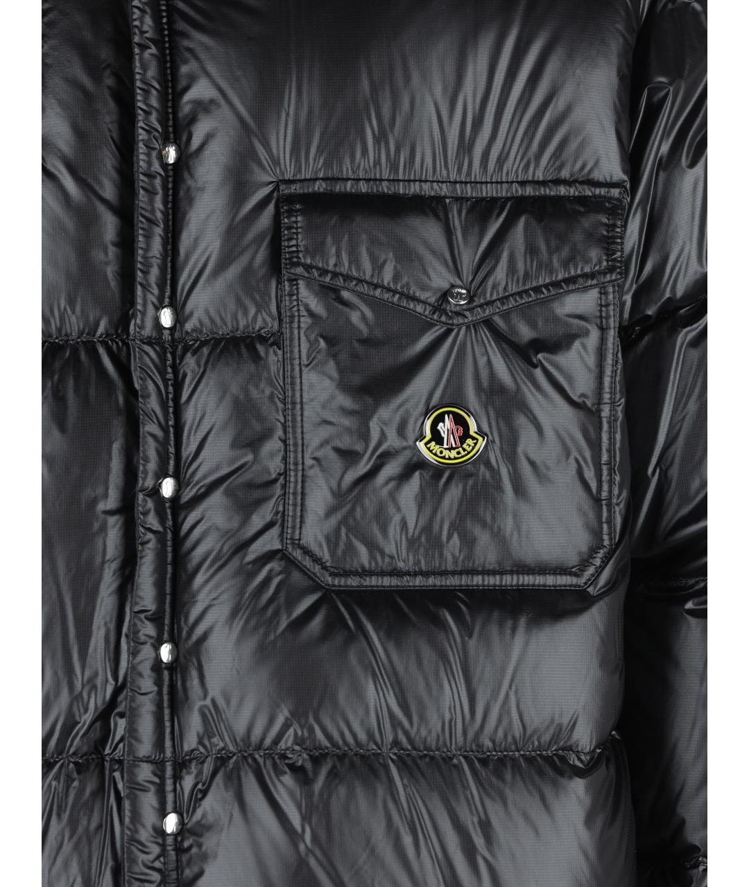 MONCLER Черное полиамидовое пальто, фото 3
