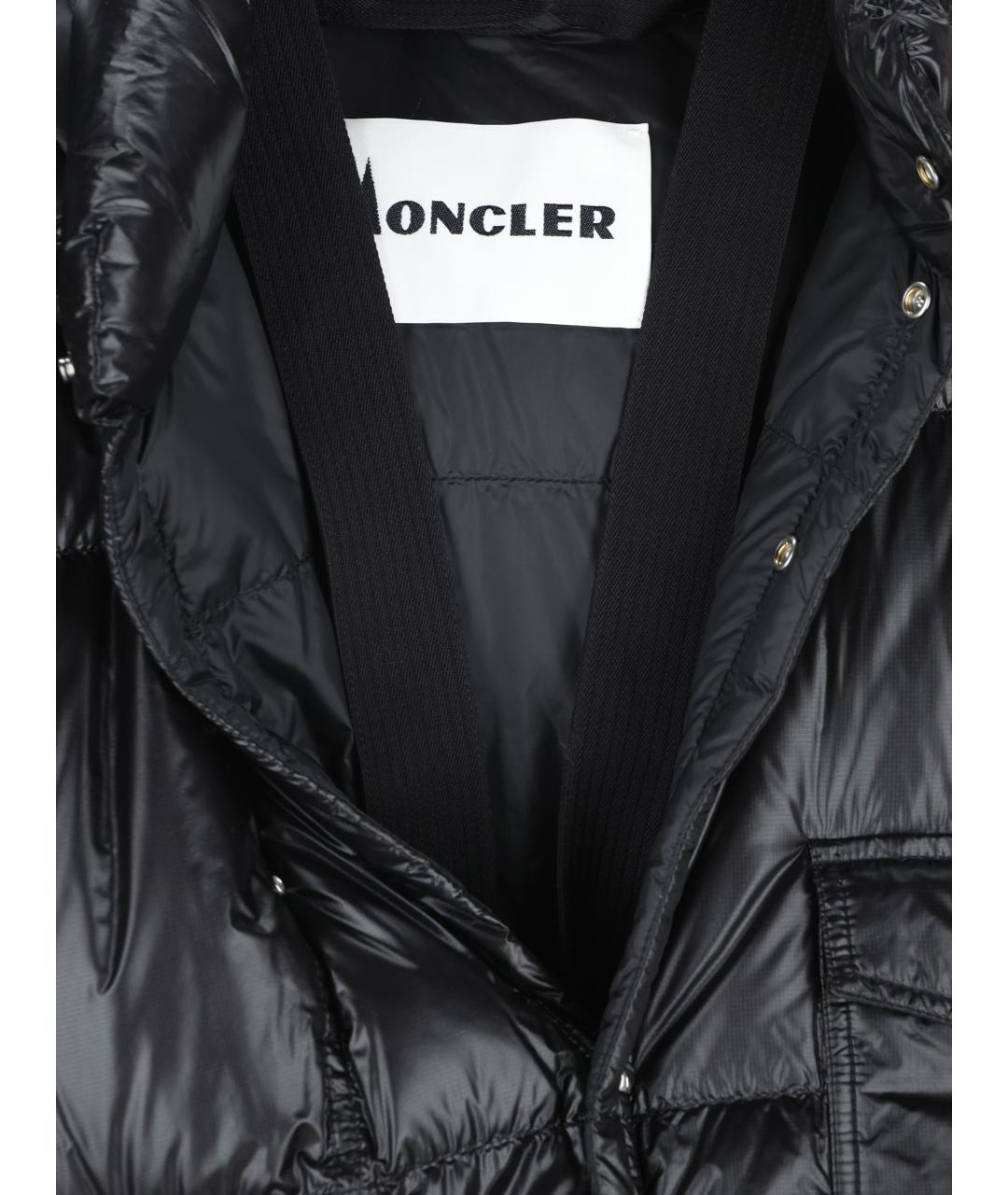 MONCLER Черное полиамидовое пальто, фото 4