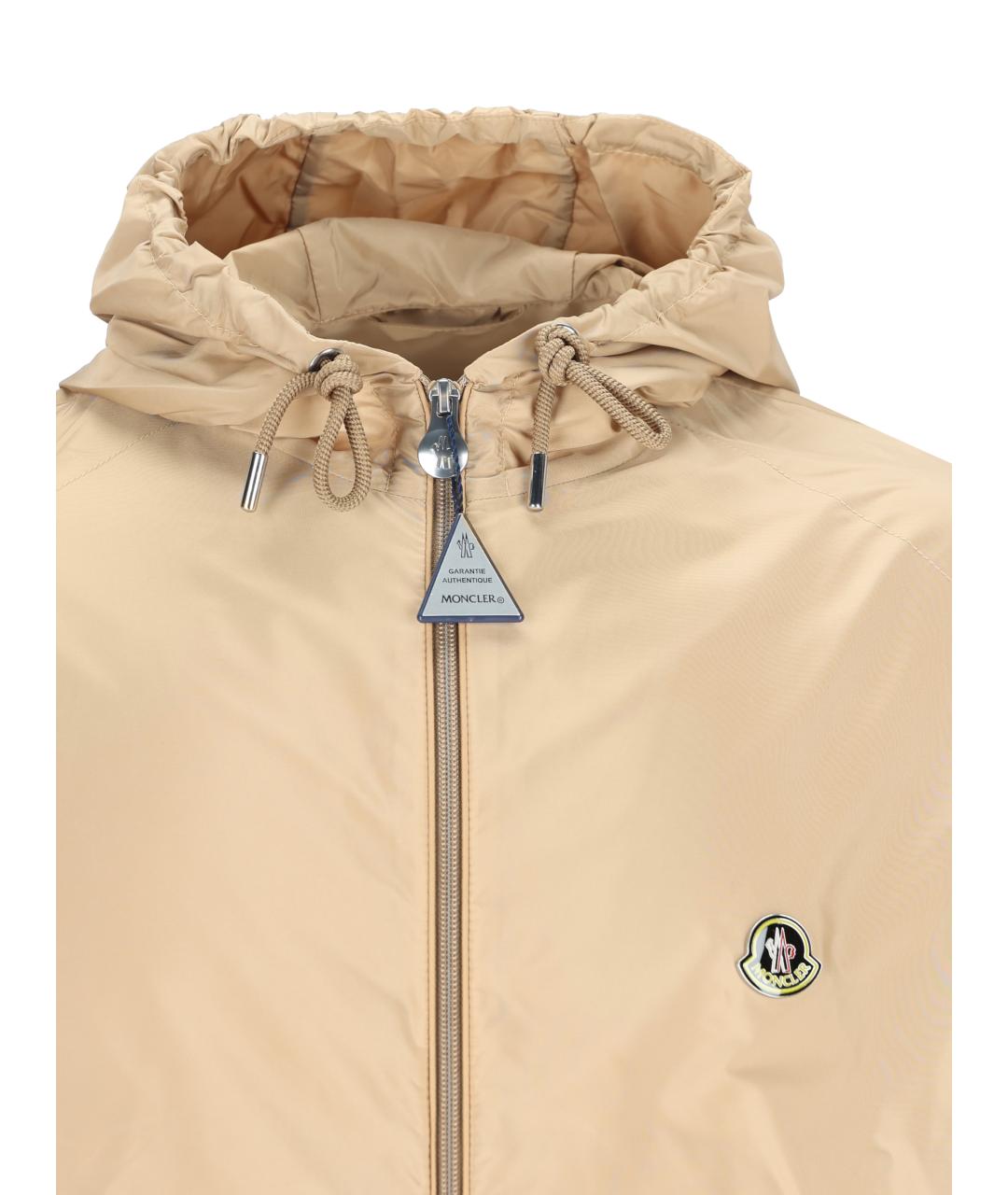 MONCLER Бежевая нейлоновая куртка, фото 3