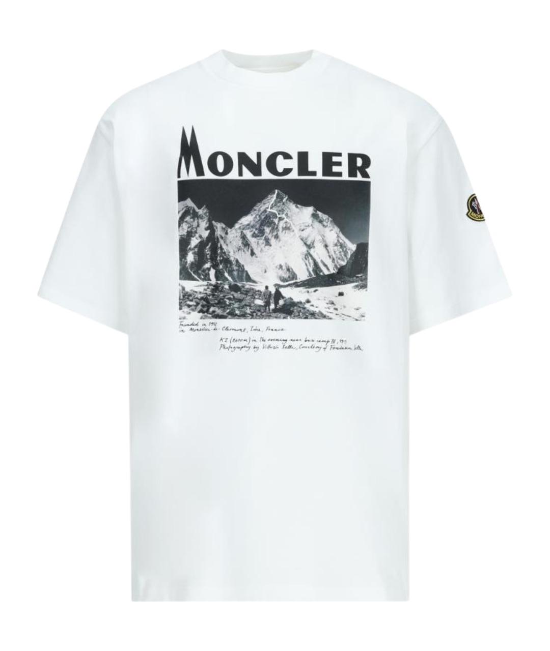 MONCLER Белая хлопковая футболка, фото 1