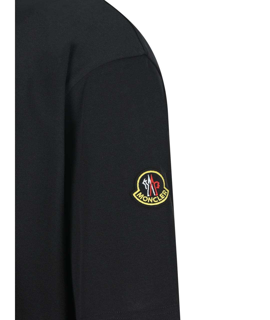 MONCLER Черная хлопковая футболка, фото 4