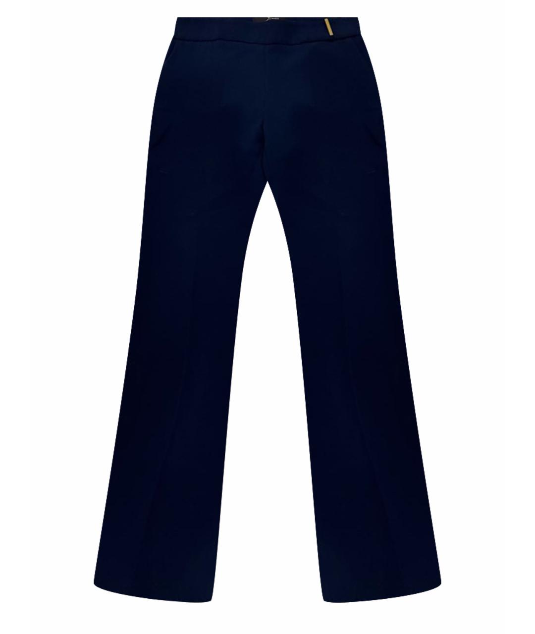 ELISABETTA FRANCHI Темно-синие прямые брюки, фото 1