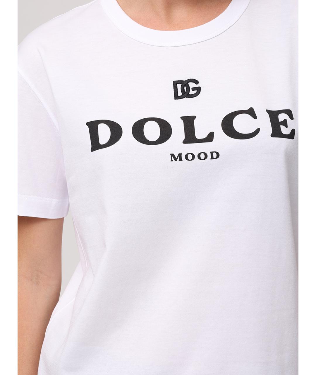 DOLCE&GABBANA Белая хлопковая футболка, фото 5