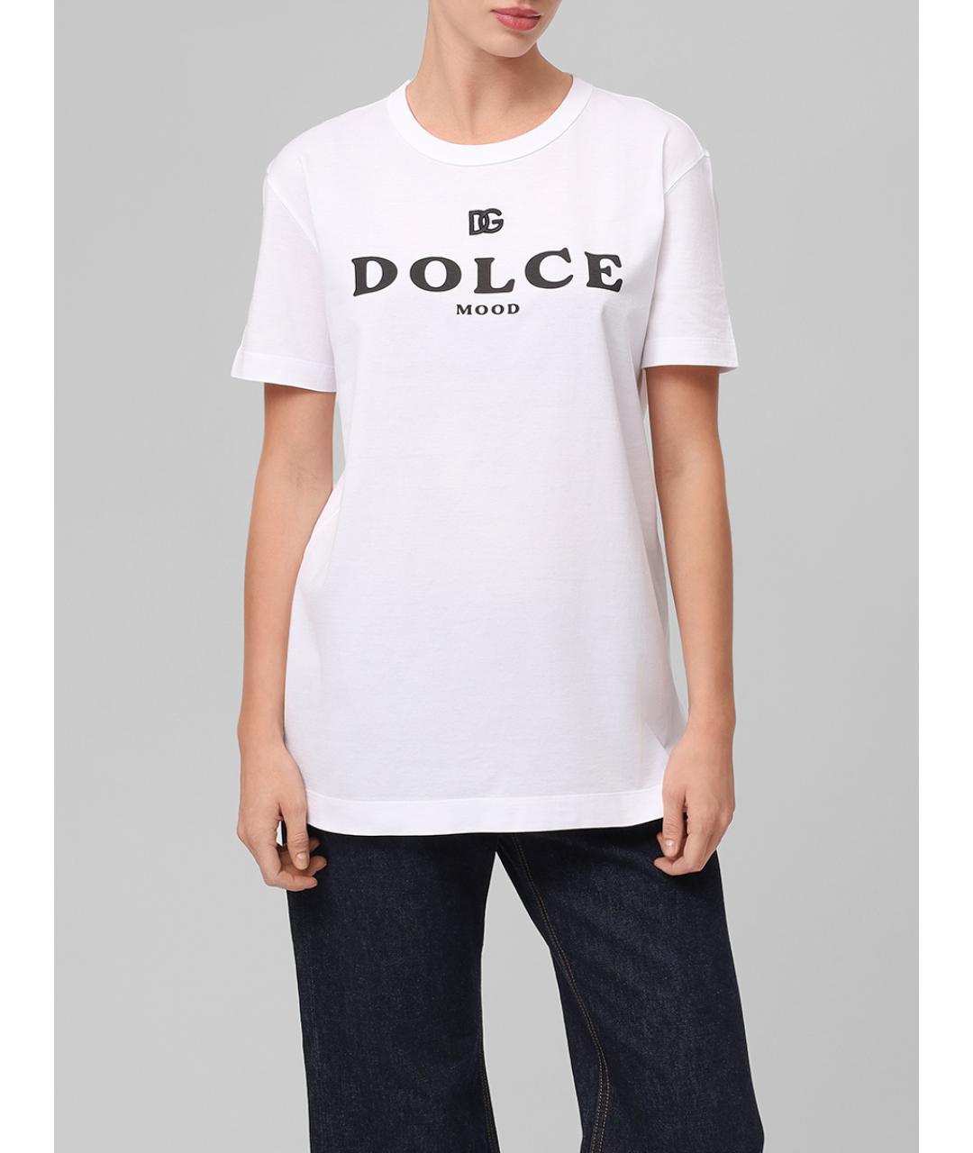 DOLCE&GABBANA Белая хлопковая футболка, фото 4
