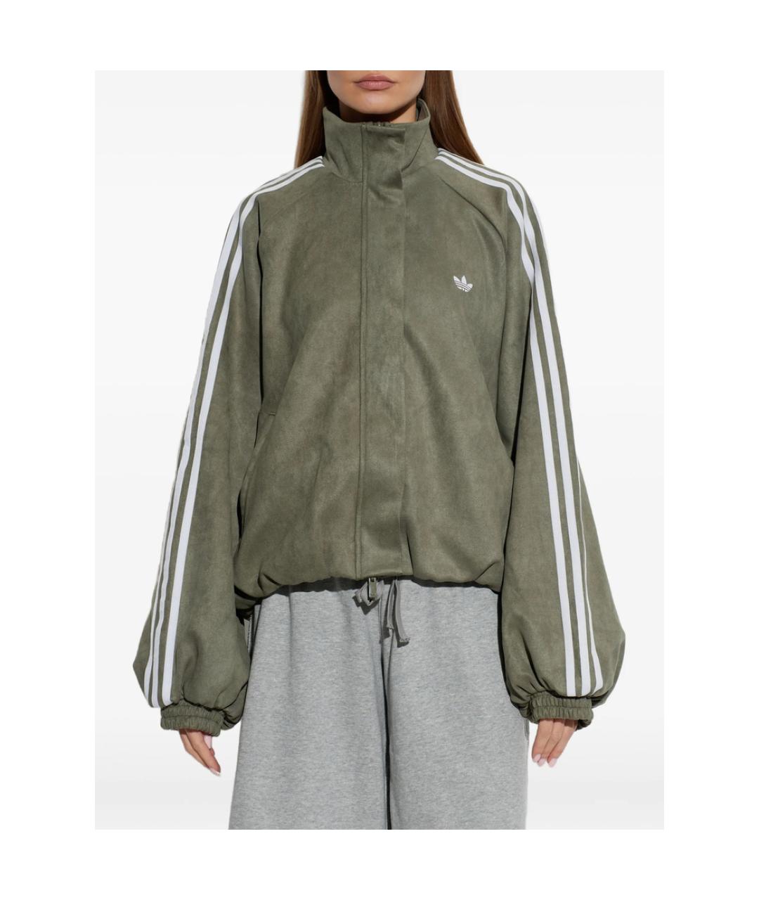 ADIDAS Зеленая полиэстеровая куртка, фото 5