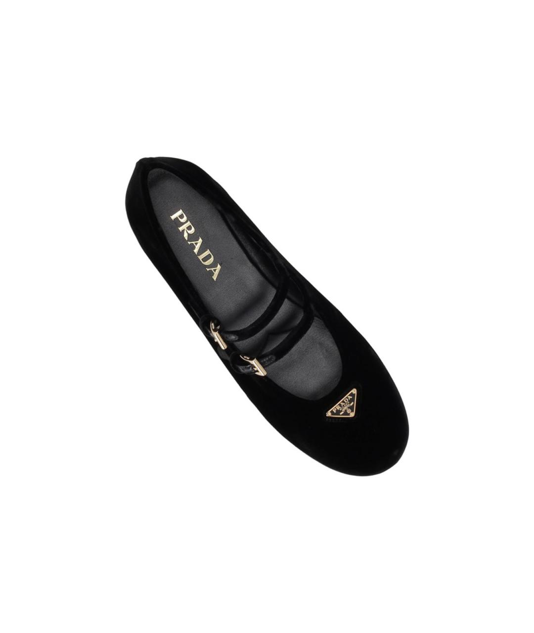 PRADA Черные текстильные балетки, фото 4